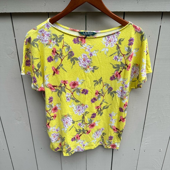 Floral Ralph Lauren Linen Tee Size XS - Picture 3 of 8